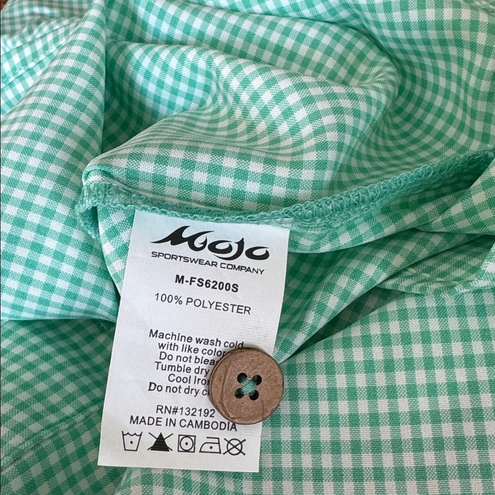 Mojo Sportswear Company Mint Green Button Down Short Sleeve Shirt Men’s X Large - Picture 8 of 10